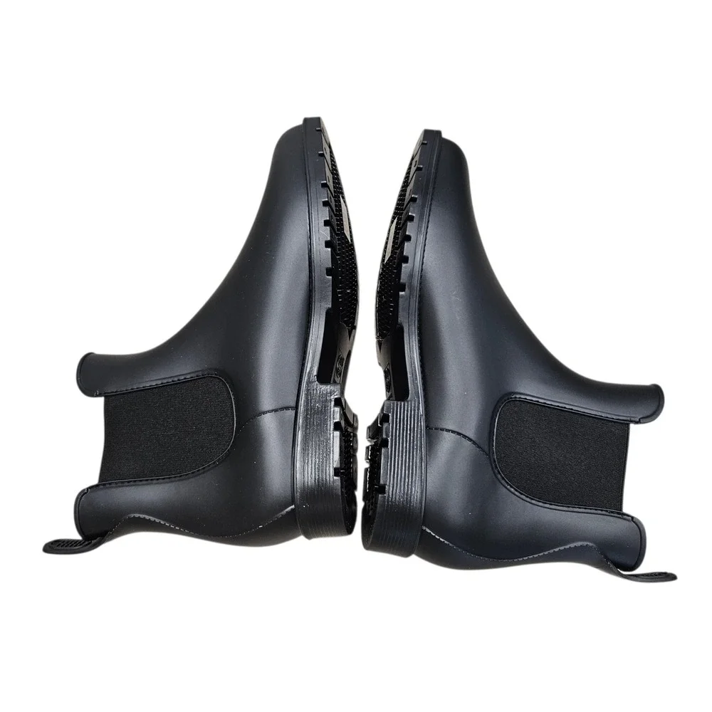 Asgard Rain Boots Womens Size 7 Black Waterproof Chelsea Ankle Matte Rubber Sole